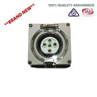 2x 3 Phase 20 AMP 5 Pin RCD Safety Switch Outlet IP66 Waterproof Outdoor Socket 
