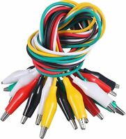 Alligator /Crocodile Clip 550mm Test Leads Set of 10 Coloured Leads 25mm Clips 