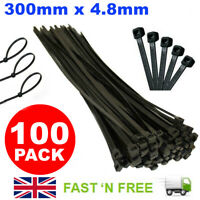 10x Cable Ties Black & Natural Cable Tie Wraps Zip Ties 250mm x 4.8mm PACK 100 