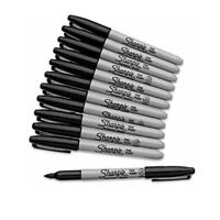 KaiKaiYingBiye Black Permanent Marker Pens Fine Point Tip Sharp 6 x Pen Pack UK 
