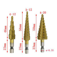 3x/Set 4-12/4-20/3-12mm Mini HSS Steel Step Cone Drill Titanium Bit Hole Cutter 