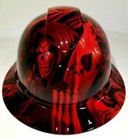 NEW FULL BRIM Hard Hat custom hydro dipped in 3D RED HEX CARBON DEEP 3D EFFECTS 