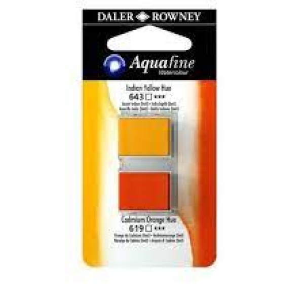 2 godets Aquafine 643/619 ama  indio/naranja cadmi