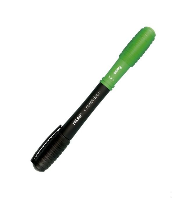 Boligrafo bicolor Negro/verde 1mm combi duo