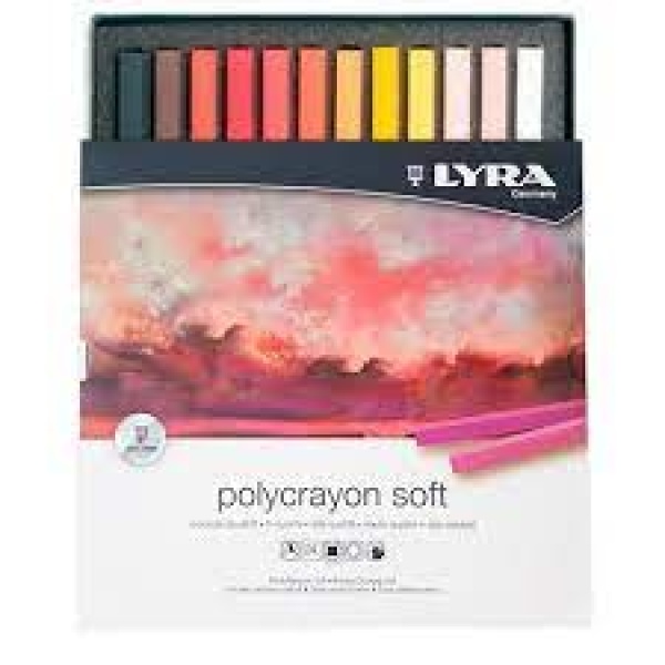 Pastel en barra 24ud polycrayon soft Lyra