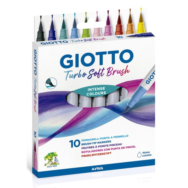 10 rotuladores giotto turbo soft brush