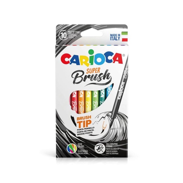 10 rotuladores pincel carioca