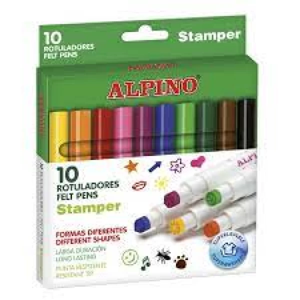 Alpino 10 rotuladores con sello