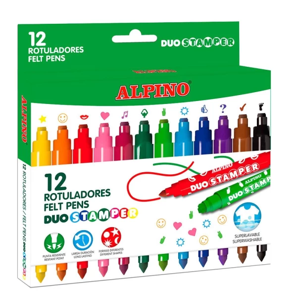 Alpino 12 rotuladores con sello