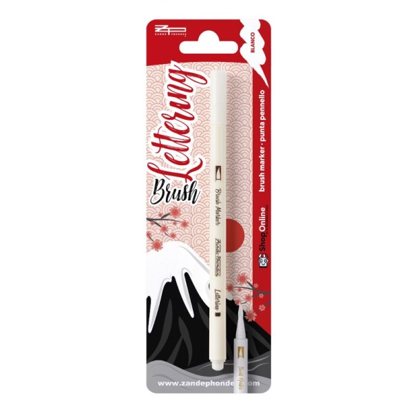 Rotulador pincel de lettering blanco