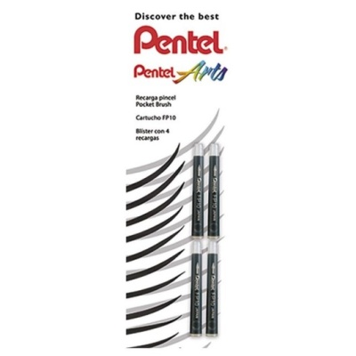 4 recambios de tinta negra para PocketBrush pentel