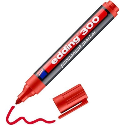 Rotulador permanente edding 300 rojo