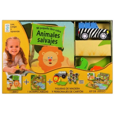 Animales salvajes  juego caja puzzle   libro