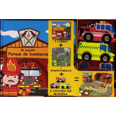 Parque de bomberos  juego caja puzzle   libro
