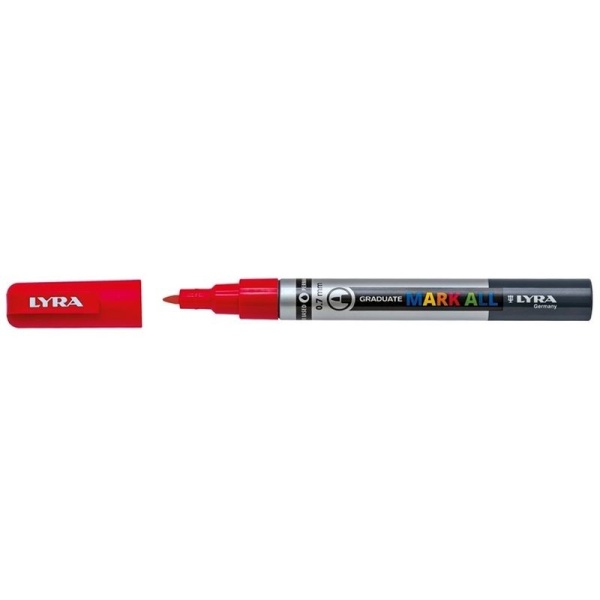 Rotulador multi superficies lyra 0 7mm rojo