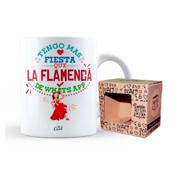 Taza tengo mas fiesta que la flamenca de Whatsapp