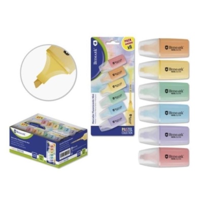 pack 6 mini fluorescentes pastel bismark