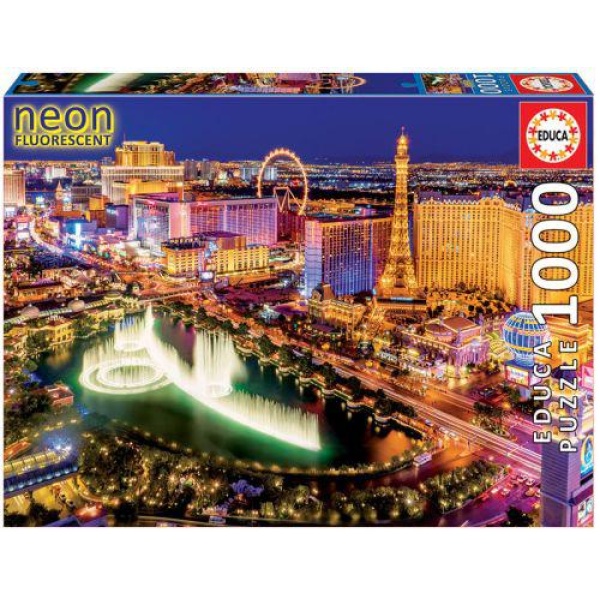 Puzzle 1000pz Las vegas  con neon fluorescente