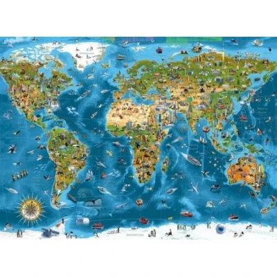 Puzzle 1000pz Mapa de las maravillas del mundo