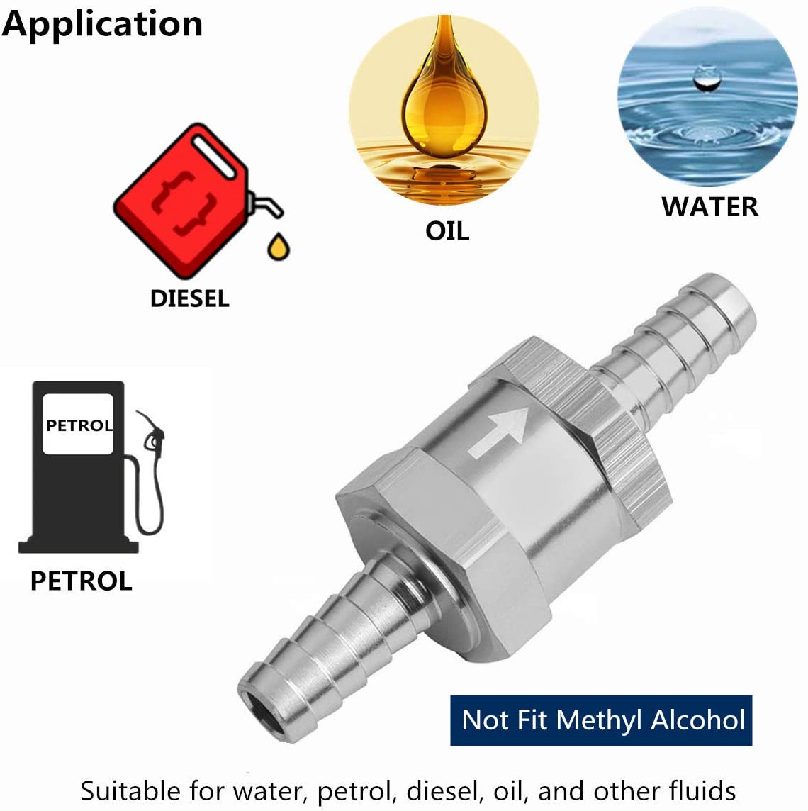 O3U6 Check Valve Fuel crude oil engine valve Aluminum 8mm 